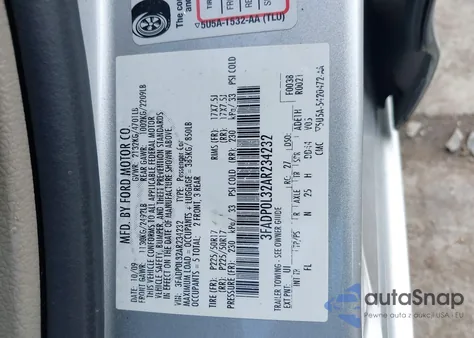 2010 Ford Fusion Hybrid z USA, uszkodzony, nr VIN 3FADP0L32AR234232
